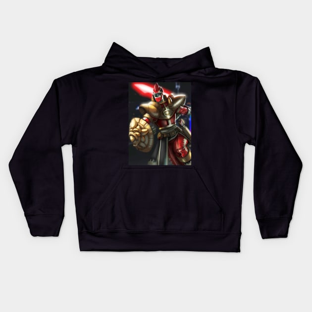 Power Rangers Fanart - Red Super Ranger Collection Kids Hoodie by Beckley Art